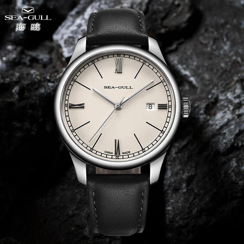 Seagull 41mm Automatic Mechanical Men's Watch 316L Stainless Steel Luminous Watches Sapphire Simple Leather Date Wristwatch 6073
Seagull 41mm Automatic Mechanical Men's Watch 316L Stainless Steel Luminous Watches Sapphire Simple Leather Date Wristwatch 6073