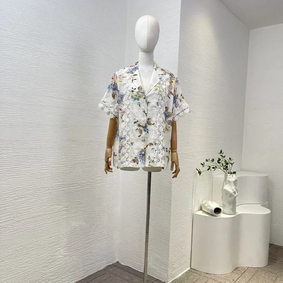 Ramie Floral Print Hollow Out Embroidery Lace Patchwork Loose Blouse Tops and Wide Leg Pants for Women
Ramie Floral Print Hollow Out Embroidery Lace Patchwork Loose Blouse Tops and Wide Leg Pants for Women