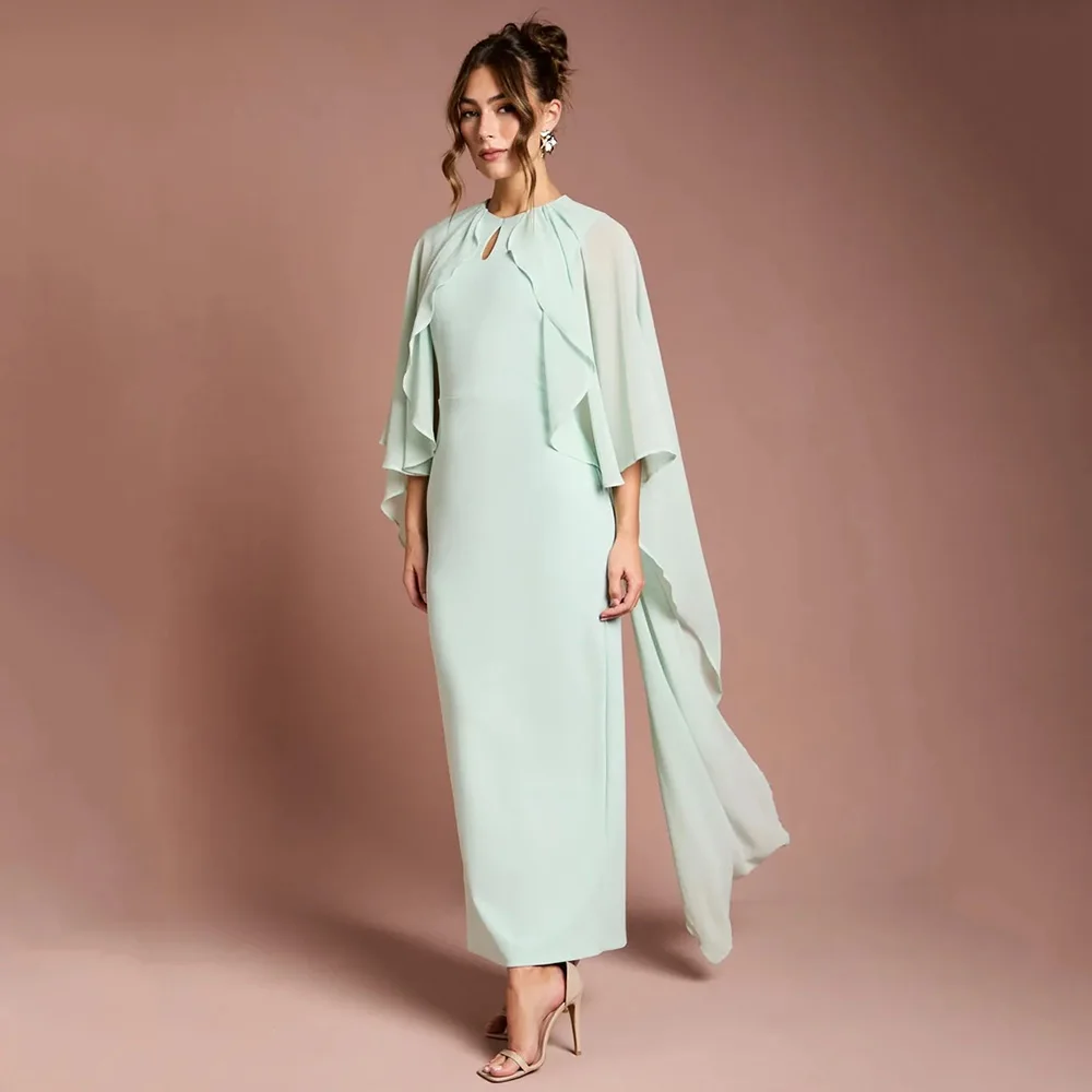 Customized 2026 Women's Prom Dress Maxi Cut Out O Neck Cape Modern Prom Gowns Ruffle Draped Ankle Length Light Green Formal Gown
Customized 2026 Women's Prom Dress Maxi Cut Out O Neck Cape Modern Prom Gowns Ruffle Draped Ankle Length Light Green Formal Gown