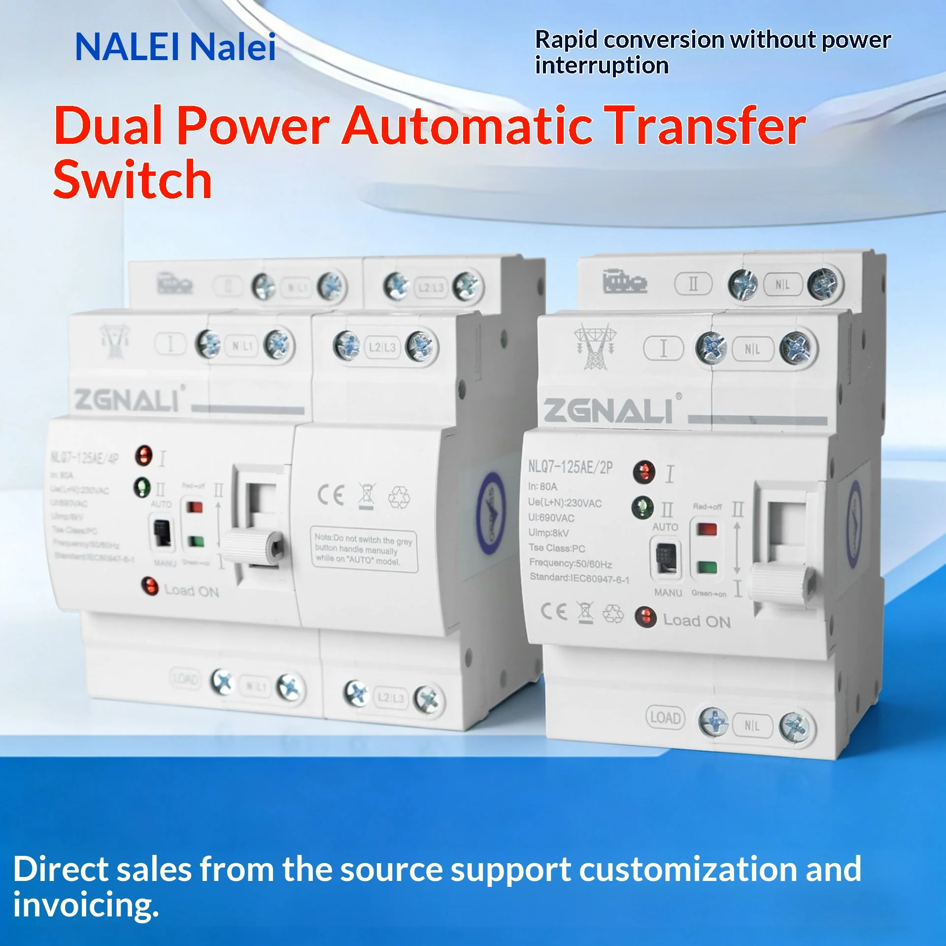Dual Power ATS Switch for Mains & Generator, Home Single/3-Phase 4-Wire, Millisecond Transfer, No Power Cut
Dual Power ATS Switch for Mains & Generator, Home Single/3-Phase 4-Wire, Millisecond Transfer, No Power Cut