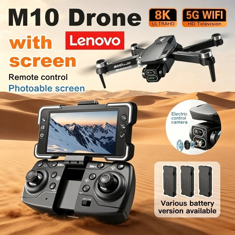 Lenovo M10 Drone 8K professional HD dual camera Brushless motor With Screen RC 5G WIFI Obstacle Avoidance Quadcopter Toys
Lenovo M10 Drone 8K professional HD dual camera Brushless motor With Screen RC 5G WIFI Obstacle Avoidance Quadcopter Toys