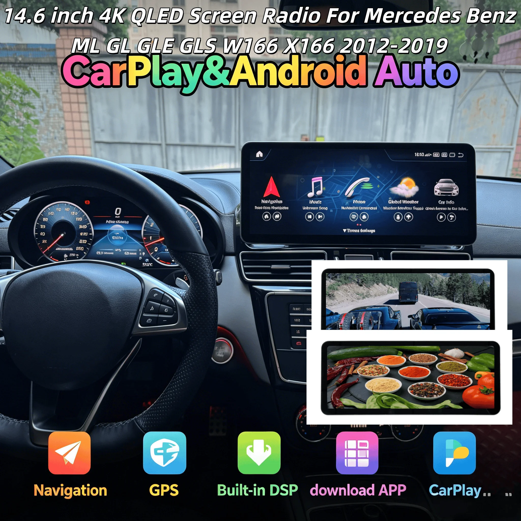 14.6" Car Radio 3200x1200 Qled Android For Mercedes Benz ml gl gle gls W166 X166 2012-2019 Multimedia Carplay Player Screen GPS
14.6" Car Radio 3200x1200 Qled Android For Mercedes Benz ml gl gle gls W166 X166 2012-2019 Multimedia Carplay Player Screen GPS