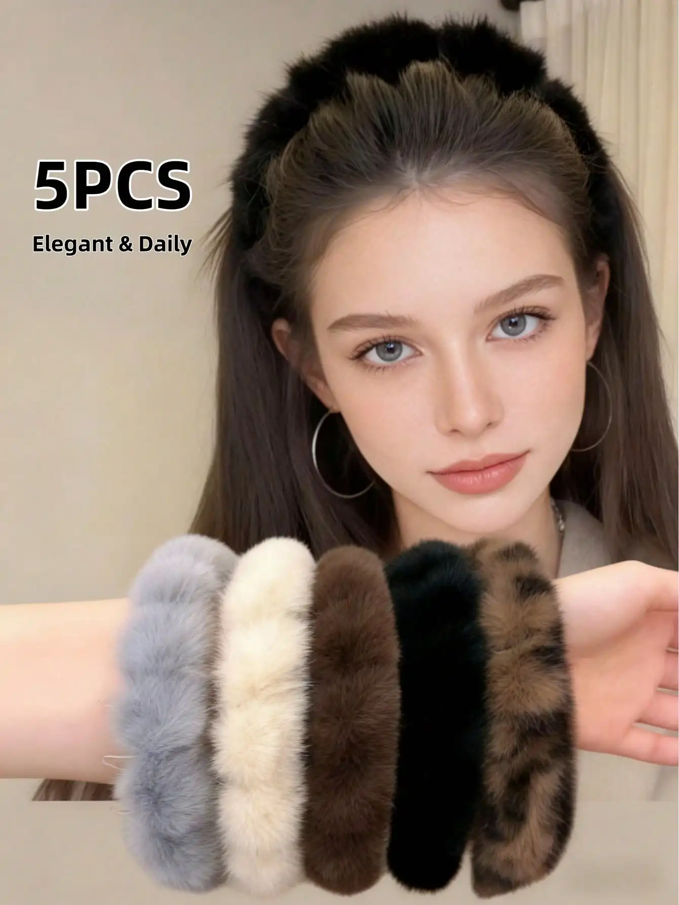 5pcs Women's Plush Fashion Versatile Toothed Headbands, Gray, White, Brown, Black, Leopard Print Hair Accessories Suitable For Daily Use, Home, School, Beach, Work, Party, Holiday, Birthday, Back To School, College Style, New Year, Valentine's Day, Mother
5pcs Women's Plush Fashion Versatile Toothed Headbands, Gray, White, Brown, Black, Leopard Print Hair Accessories Suitable For Daily Use, Home, School, Beach, Work, Party, Holiday, Birthday, Back To School, College Style, New Year, Valentine's Day, Mother