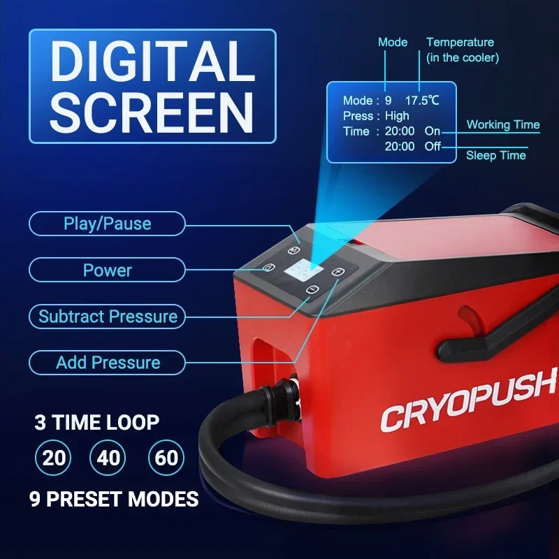 CRYOPUSH Rehabilitation Therapy Adjustable Pressure Cold Compression Ice Machine Cryo Full Leg Cold Therapy
CRYOPUSH Rehabilitation Therapy Adjustable Pressure Cold Compression Ice Machine Cryo Full Leg Cold Therapy