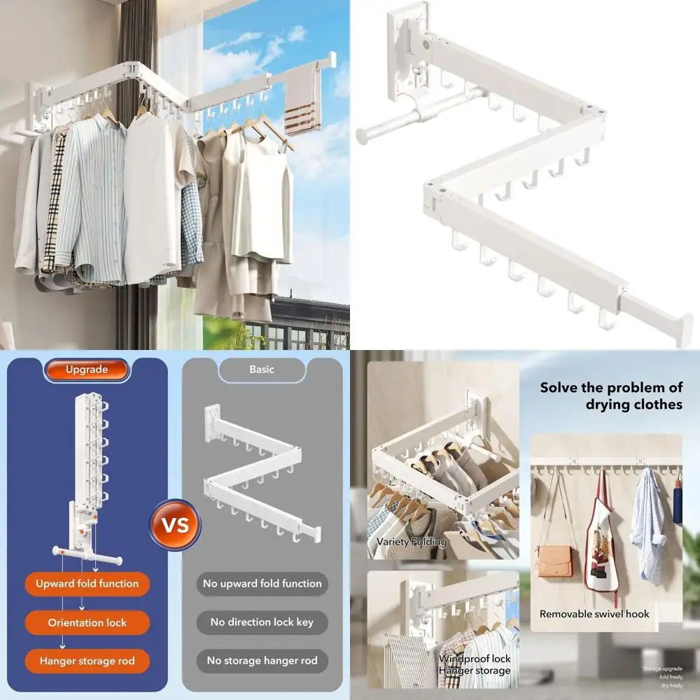 Складная настенная сушилка для одежды, белая, складная для стирки
Складная настенная сушилка для одежды, белая, складная для стирки
