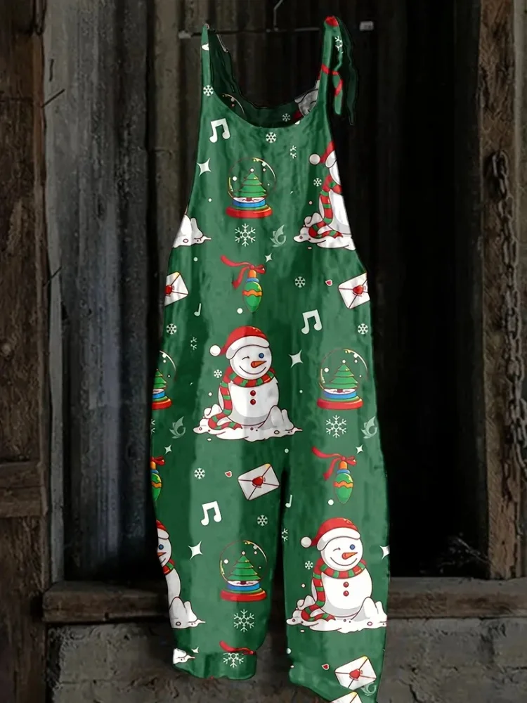 Cute little Snowman printed jumpsuit for Christmas. Fashionable, trendy, beautiful and comfortable Christmas women's jumpsuit
Cute little Snowman printed jumpsuit for Christmas. Fashionable, trendy, beautiful and comfortable Christmas women's jumpsuit