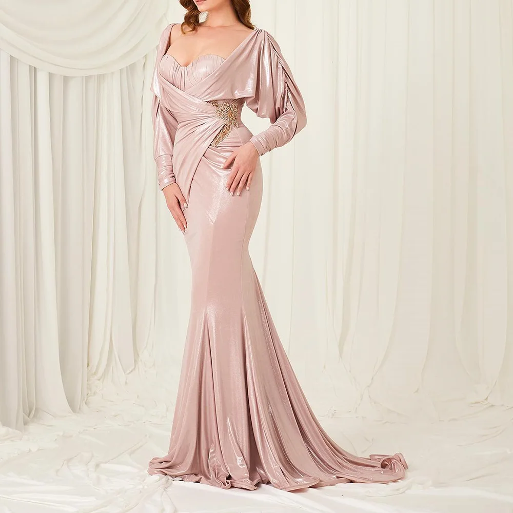 Exquisite and High Quality Mermaid Sweetheart Off the Shoulder Long Sleeves Evening Dress Floor Length Saudi Arabia 2024
Exquisite and High Quality Mermaid Sweetheart Off the Shoulder Long Sleeves Evening Dress Floor Length Saudi Arabia 2024
