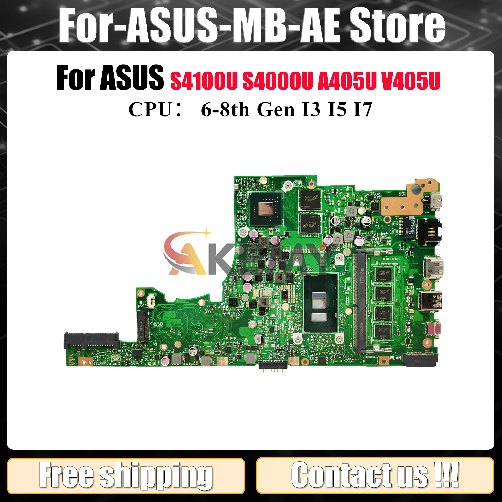 X405UQ Laptop Motherboard For ASUS X405UN X405UF X405URP S4000U S405U V405U S4100U A405U X405U X405UQ Mainboard W/ I3 I5 I7 CPU
X405UQ Laptop Motherboard For ASUS X405UN X405UF X405URP S4000U S405U V405U S4100U A405U X405U X405UQ Mainboard W/ I3 I5 I7 CPU