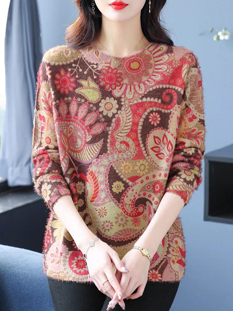 Print Women's Sweater Autumn Winter New Loose Women Clothing Warm Pullover Tops Femme Casual Jumper Sweater For Women
Print Women's Sweater Autumn Winter New Loose Women Clothing Warm Pullover Tops Femme Casual Jumper Sweater For Women
