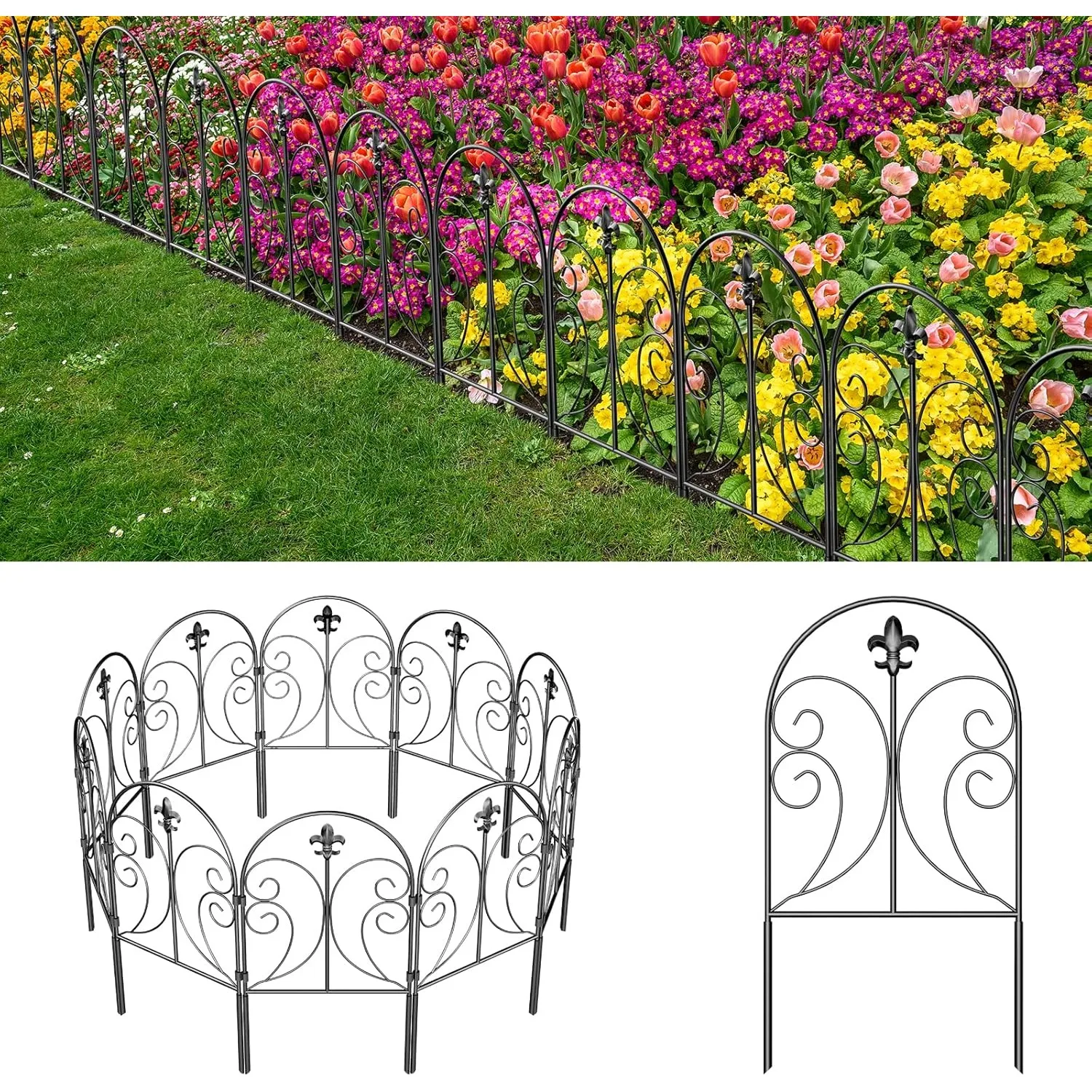 10Pc Animal Barrier Fence, 24inx10ft Rustproof Metal Dog Rabbit Yard Edging, Arched Decorative Design for Garden Patio Landscape
10Pc Animal Barrier Fence, 24inx10ft Rustproof Metal Dog Rabbit Yard Edging, Arched Decorative Design for Garden Patio Landscape