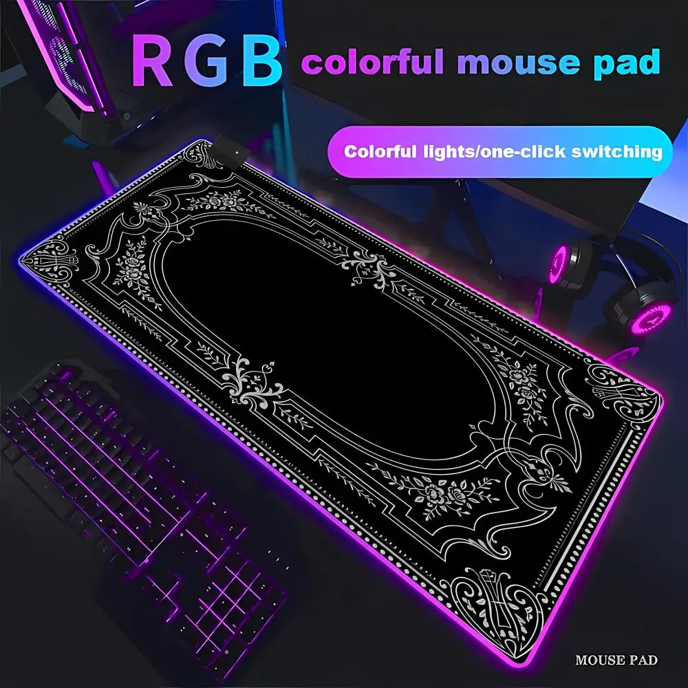 Black Pattern Large Baroque Ornate Mouse Pad Desk Gadgets Keyboard HYBXAXC Desk Mat RGB Playmat Mouse Pads Desktops Office Items
Black Pattern Large Baroque Ornate Mouse Pad Desk Gadgets Keyboard HYBXAXC Desk Mat RGB Playmat Mouse Pads Desktops Office Items
