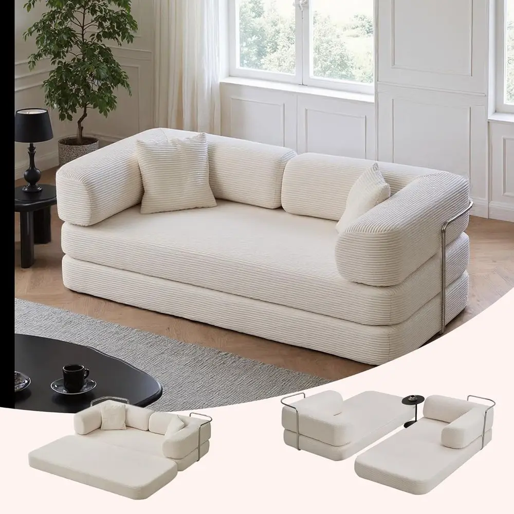 4-in-1 Convertible Sofa Bed with Love Seat, Blanket, Pillows, and Corduroy Floor - Ideal for Living Room, Bedroom, Lounge, or St
4-in-1 Convertible Sofa Bed with Love Seat, Blanket, Pillows, and Corduroy Floor - Ideal for Living Room, Bedroom, Lounge, or St