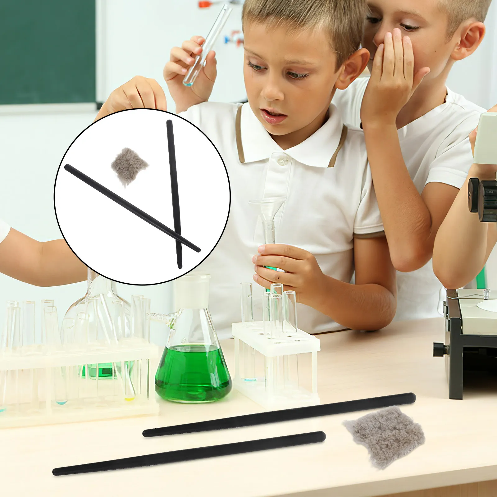 1Set Static Electricity Teaching Aids Friction Electrification Stick Plastic Rod Physics Experiment Equipment Science Class
1Set Static Electricity Teaching Aids Friction Electrification Stick Plastic Rod Physics Experiment Equipment Science Class