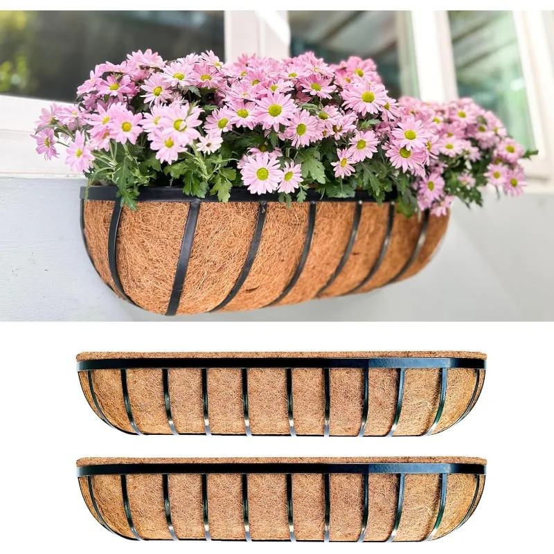 Deck Railing Planter Box - 2 Pack, 36 Inch Large Wall Planters for Outdoor Plants, Window Flower Boxes Attach House with Coco
Deck Railing Planter Box - 2 Pack, 36 Inch Large Wall Planters for Outdoor Plants, Window Flower Boxes Attach House with Coco