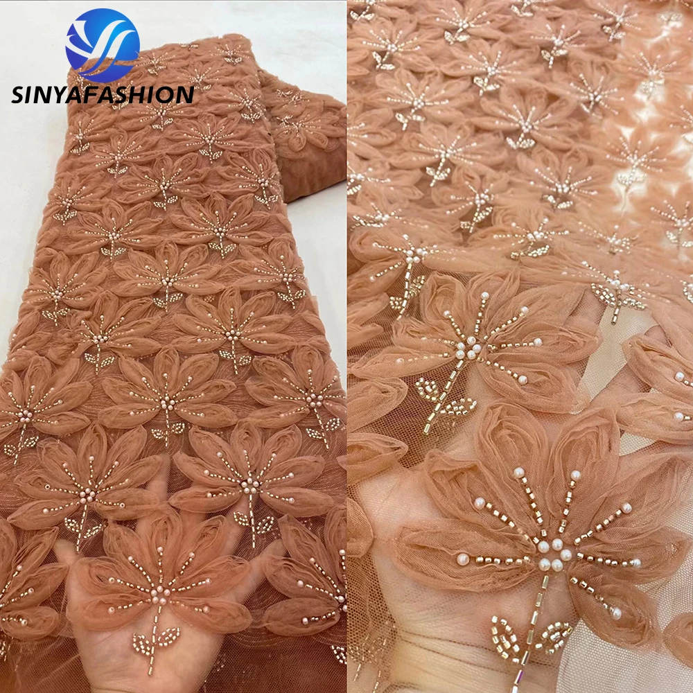 Sinya Embroidery Pearls Beads African 3D Lace Fabrics High Quality French Net Beaded Wedding Bridal Lace 5 Yards
Sinya Embroidery Pearls Beads African 3D Lace Fabrics High Quality French Net Beaded Wedding Bridal Lace 5 Yards