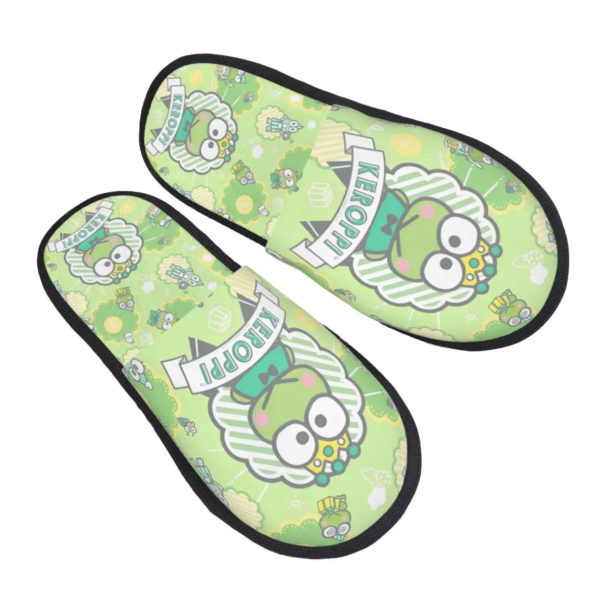 Пользовательские гостевые тапочки Sanrio Anime Keroppi для ванной комнаты, женские домашние тапочки с рисунком лягушки Kawaii
Пользовательские гостевые тапочки Sanrio Anime Keroppi для ванной комнаты, женские домашние тапочки с рисунком лягушки Kawaii