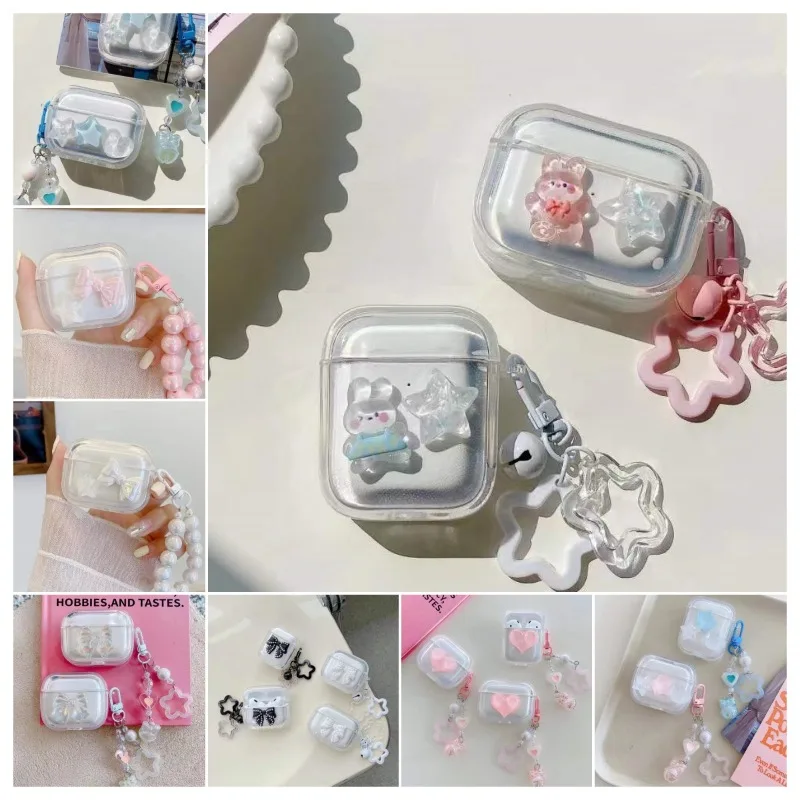 For AirPods 4 1 2 3 Pro2 Pro 3 2025 Crystal Cute Rabbit Star Earphone Case Stars with Keychain TPU Transparent Protective Cover
For AirPods 4 1 2 3 Pro2 Pro 3 2025 Crystal Cute Rabbit Star Earphone Case Stars with Keychain TPU Transparent Protective Cover