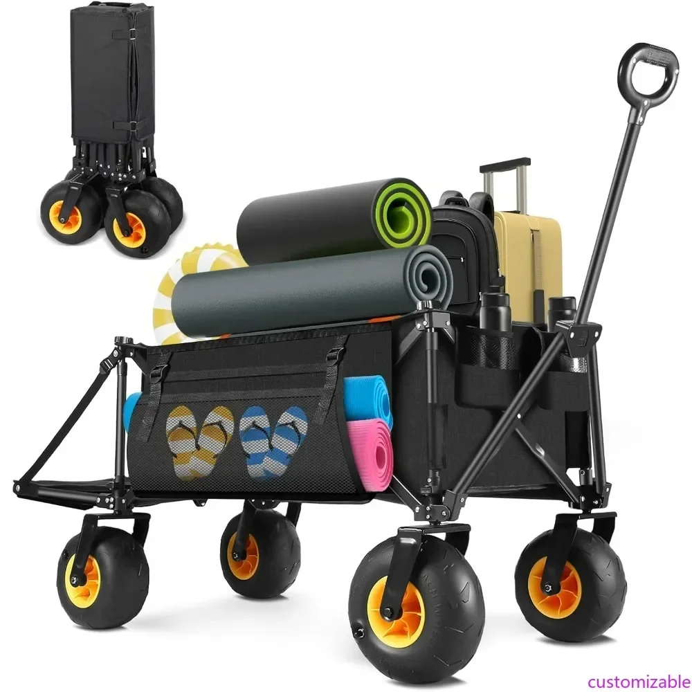Хит продаж: Прочная складная пляжная тележка для улицы с надувными колесами для любой местности и грузоподъемностью 100 кг
Хит продаж: Прочная складная пляжная тележка для улицы с надувными колесами для любой местности и грузоподъемностью 100 кг