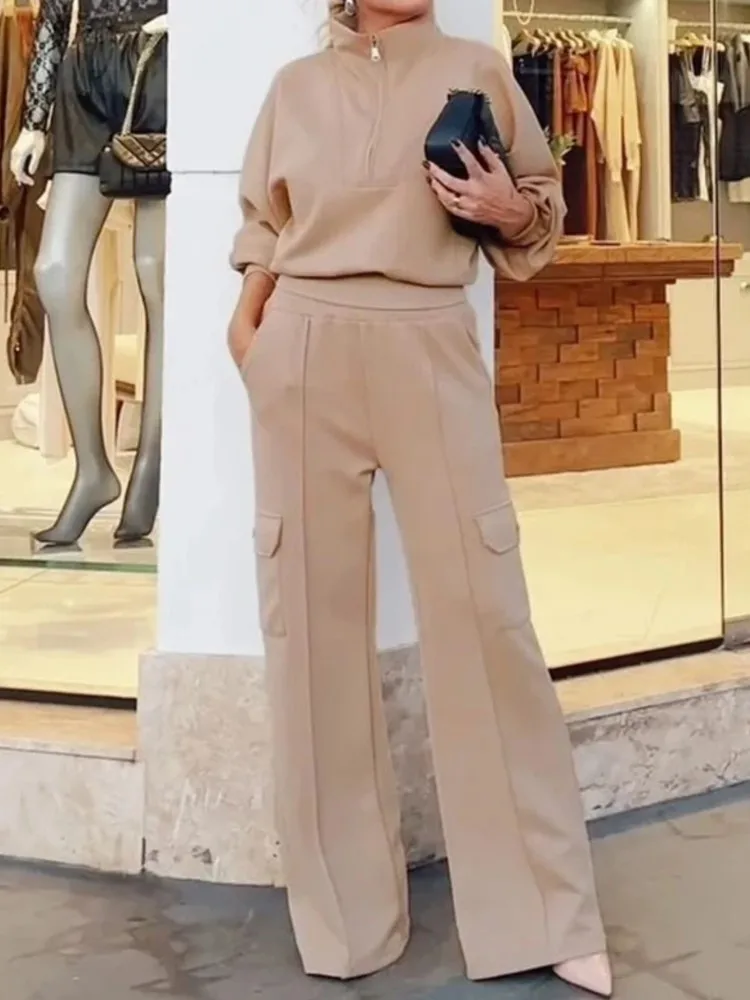 Women Two Piece Sets Tracksuit High Waist Wide Leg Pants Casual Streetwear Y2k Outfit Spring Summer Fashion
Women Two Piece Sets Tracksuit High Waist Wide Leg Pants Casual Streetwear Y2k Outfit Spring Summer Fashion