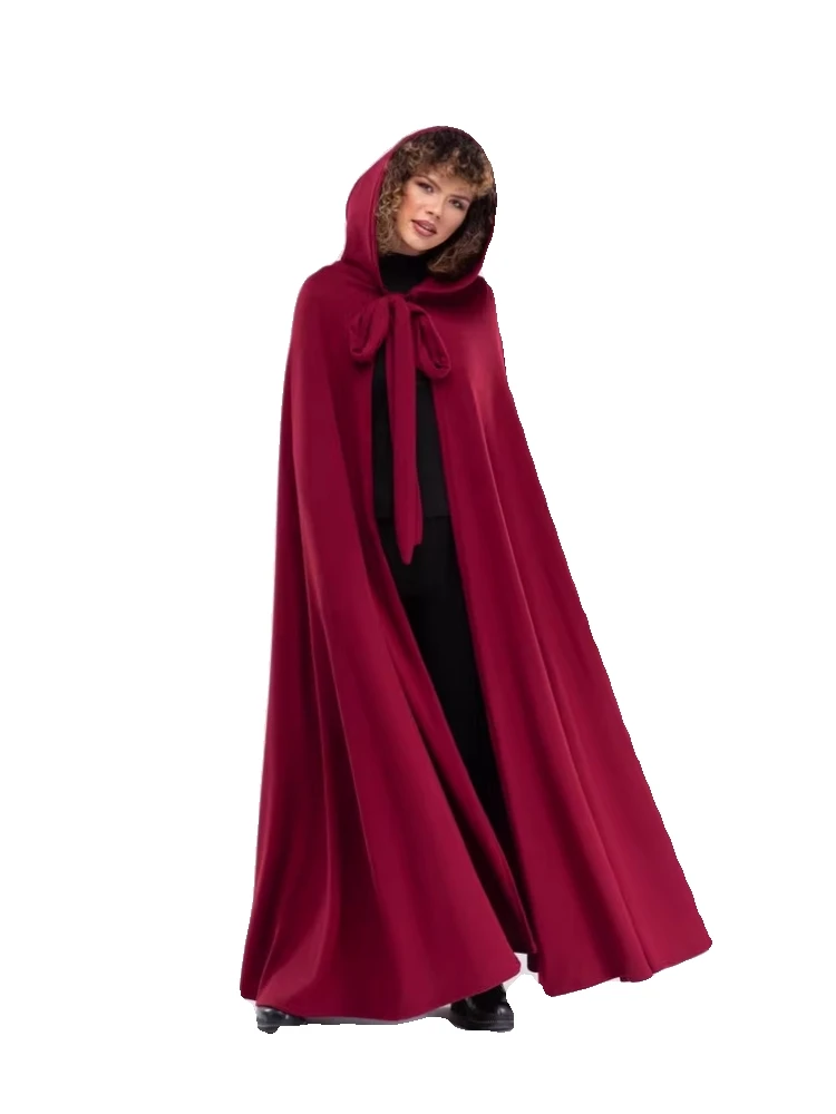 Long Red Warm Cloak ex Simple Color Hooded loween Robe Multi-Color Women's Faion Woolen Autumn 2023
Long Red Warm Cloak ex Simple Color Hooded loween Robe Multi-Color Women's Faion Woolen Autumn 2023