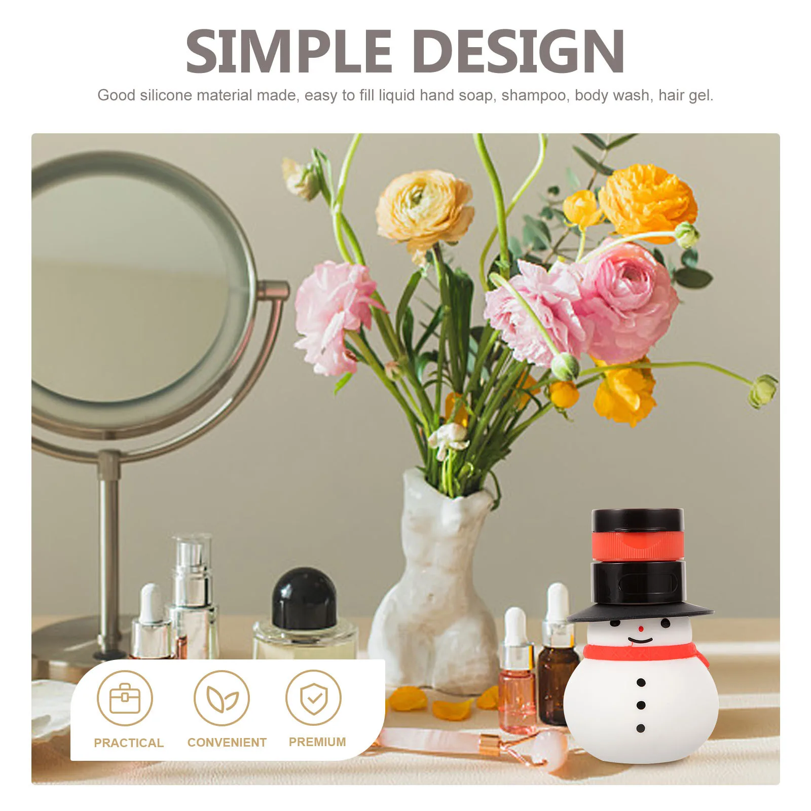 Silicone Travel Bottle Xmas Snowman Style Leak Proof Refillable Travel Shampoo Lotion Containers for Toiletries
Silicone Travel Bottle Xmas Snowman Style Leak Proof Refillable Travel Shampoo Lotion Containers for Toiletries