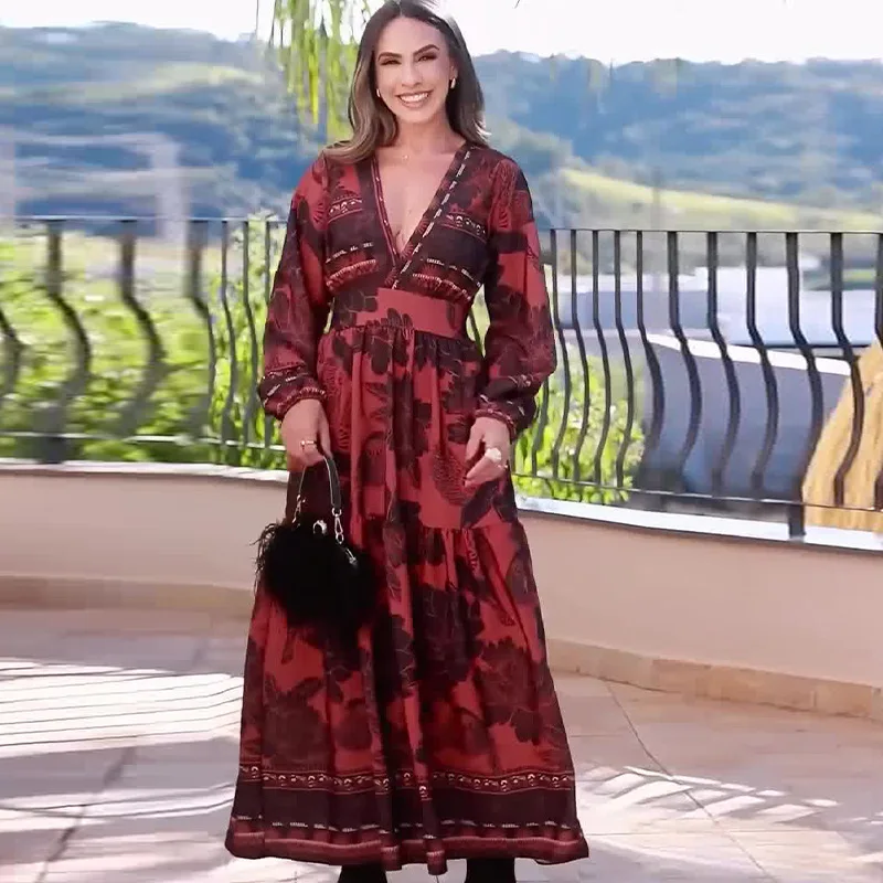 2025 Autumn New Bohemian Style Lace Up Low Cut V-neck High Waisted Slim Fit Long Dress Abaya Ramadan Dubai Luxury Islam Elegant
2025 Autumn New Bohemian Style Lace Up Low Cut V-neck High Waisted Slim Fit Long Dress Abaya Ramadan Dubai Luxury Islam Elegant