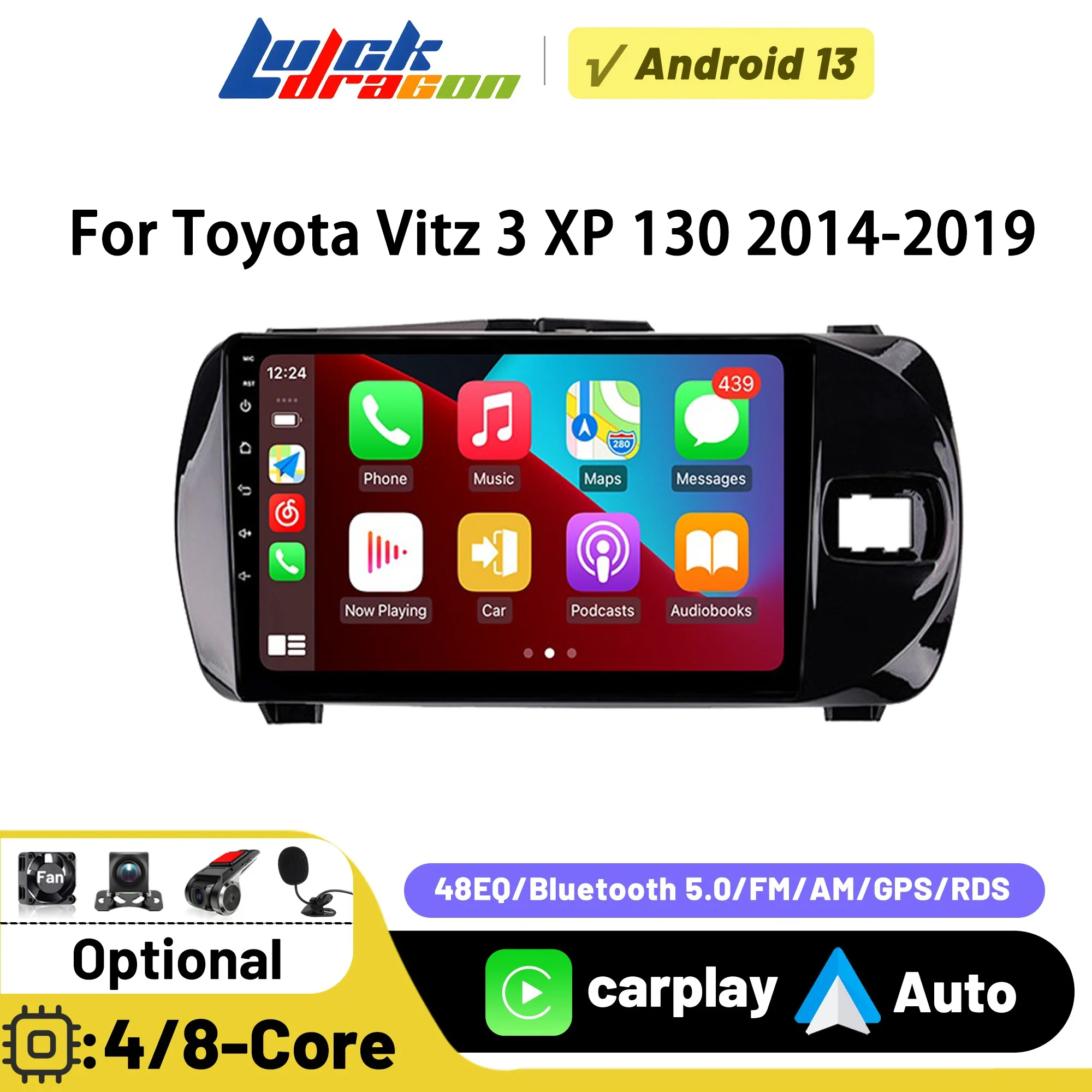9'' RHD Android 14 Car Radio For Toyota Vitz 3 XP 130 2014-2019 Carplay Android Auto Multimedia Player Navigation GPS DSP Audio
9'' RHD Android 14 Car Radio For Toyota Vitz 3 XP 130 2014-2019 Carplay Android Auto Multimedia Player Navigation GPS DSP Audio