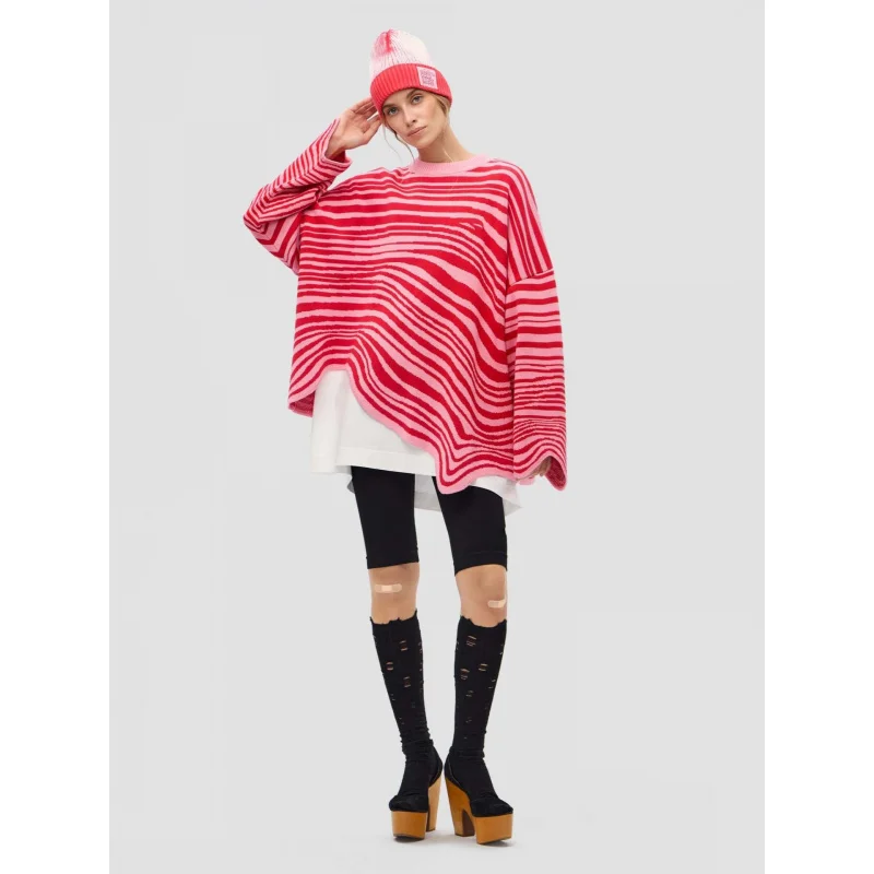 Unique Wave Design Pattern Lazy Style Sweater Autumn Winter Women's Loose Irregular Hem Coat
Unique Wave Design Pattern Lazy Style Sweater Autumn Winter Women's Loose Irregular Hem Coat