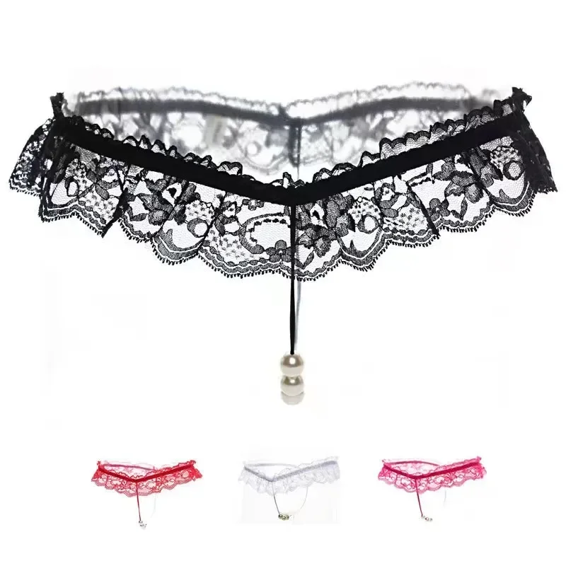 Lingeries Sexy G-String Women's Thongs Sexy Pearl Beaded Pantiesr for Women Low Waist T Shaped Crotchless Woman Lace Lingerie
Lingeries Sexy G-String Women's Thongs Sexy Pearl Beaded Pantiesr for Women Low Waist T Shaped Crotchless Woman Lace Lingerie