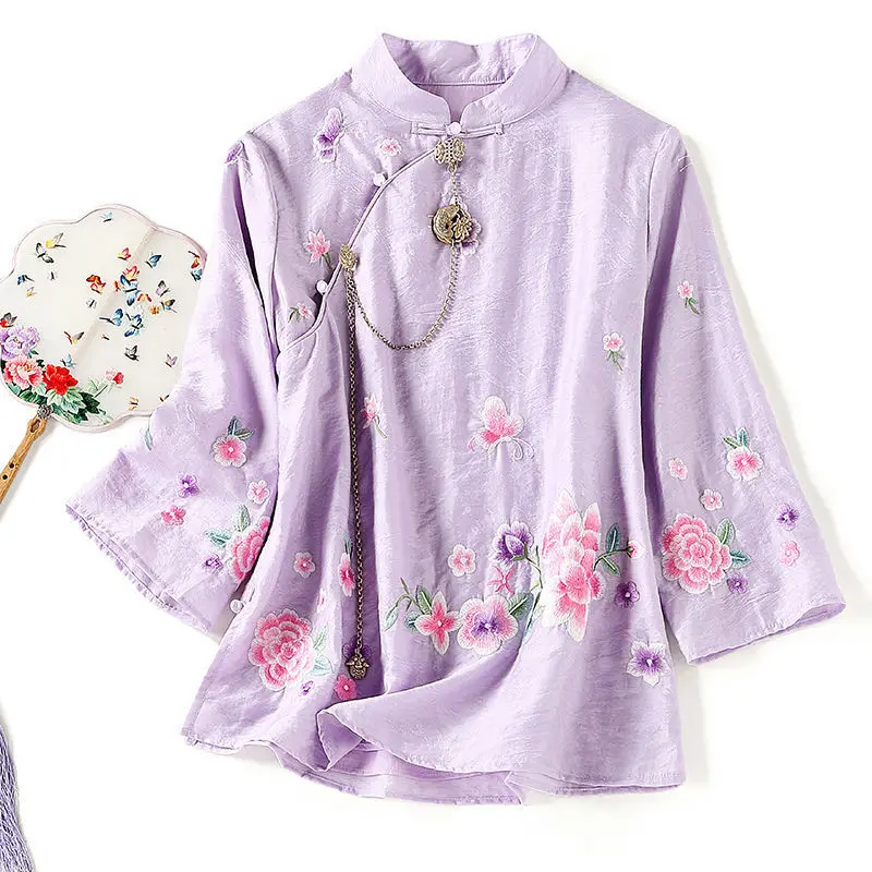 2023 Spring and Autumn Ethnic Style Tang Coat Women's Vintage Embroidery Button Chinese Top Women's Elegant Loose Top
2023 Spring and Autumn Ethnic Style Tang Coat Women's Vintage Embroidery Button Chinese Top Women's Elegant Loose Top