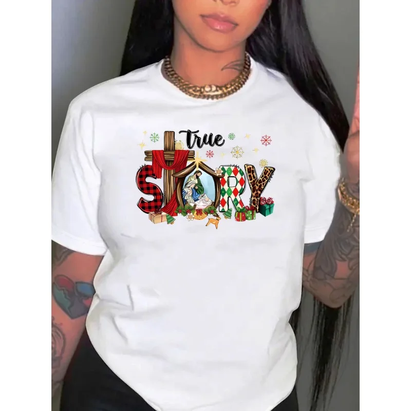 Cartoon Letter Printed Women's Fashion Trend T-shirt Round Neck Cotton Short Sleeved Simple Casual Loose Sports Women's T-shirt
Cartoon Letter Printed Women's Fashion Trend T-shirt Round Neck Cotton Short Sleeved Simple Casual Loose Sports Women's T-shirt