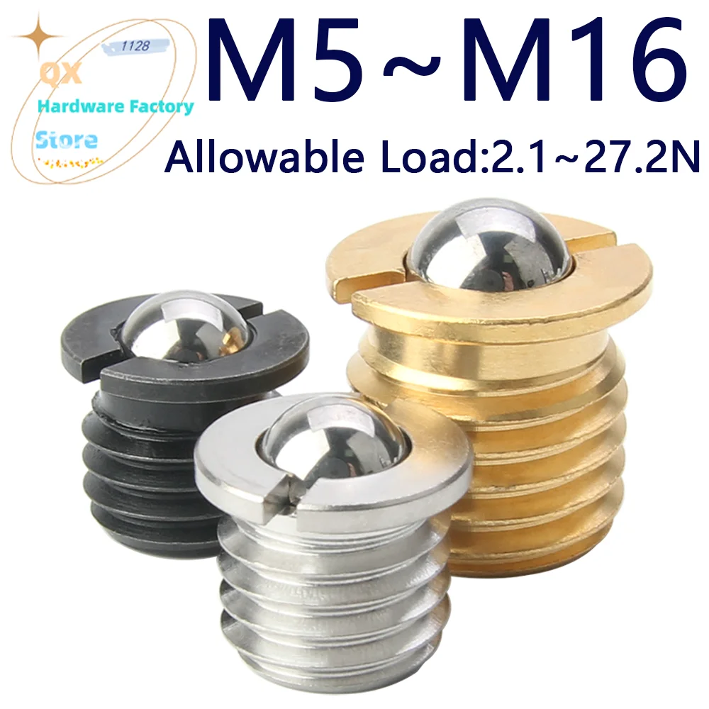 QX413 M5~M16 Factory Outlet Slotted Spring Ball Plunger Brass/Carbon Steel/Stainless Steel Set Bolt With Flange Positioning Ball
QX413 M5~M16 Factory Outlet Slotted Spring Ball Plunger Brass/Carbon Steel/Stainless Steel Set Bolt With Flange Positioning Ball
