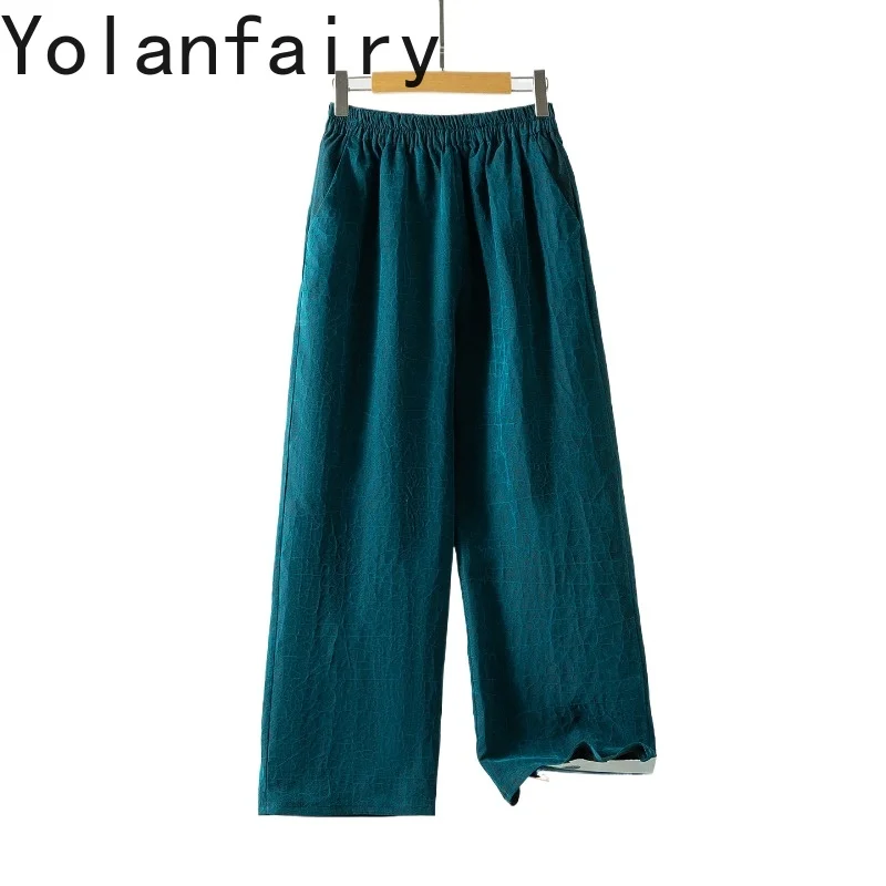 YOLANFAIRY 100% Natural Mulberry Silk Pants for Woman Luxury Watered Gauze Wide Leg Pants Women Elastic Waist Casual Trousers
YOLANFAIRY 100% Natural Mulberry Silk Pants for Woman Luxury Watered Gauze Wide Leg Pants Women Elastic Waist Casual Trousers