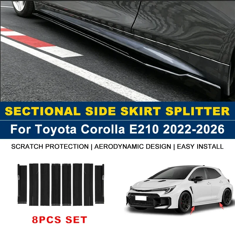 2m Sectional Side Skirt Extension Lips Side Spoiler, Car Exterior Modified Upgrade Kit For Toyota Corolla E210 2022-2026 2023
2m Sectional Side Skirt Extension Lips Side Spoiler, Car Exterior Modified Upgrade Kit For Toyota Corolla E210 2022-2026 2023