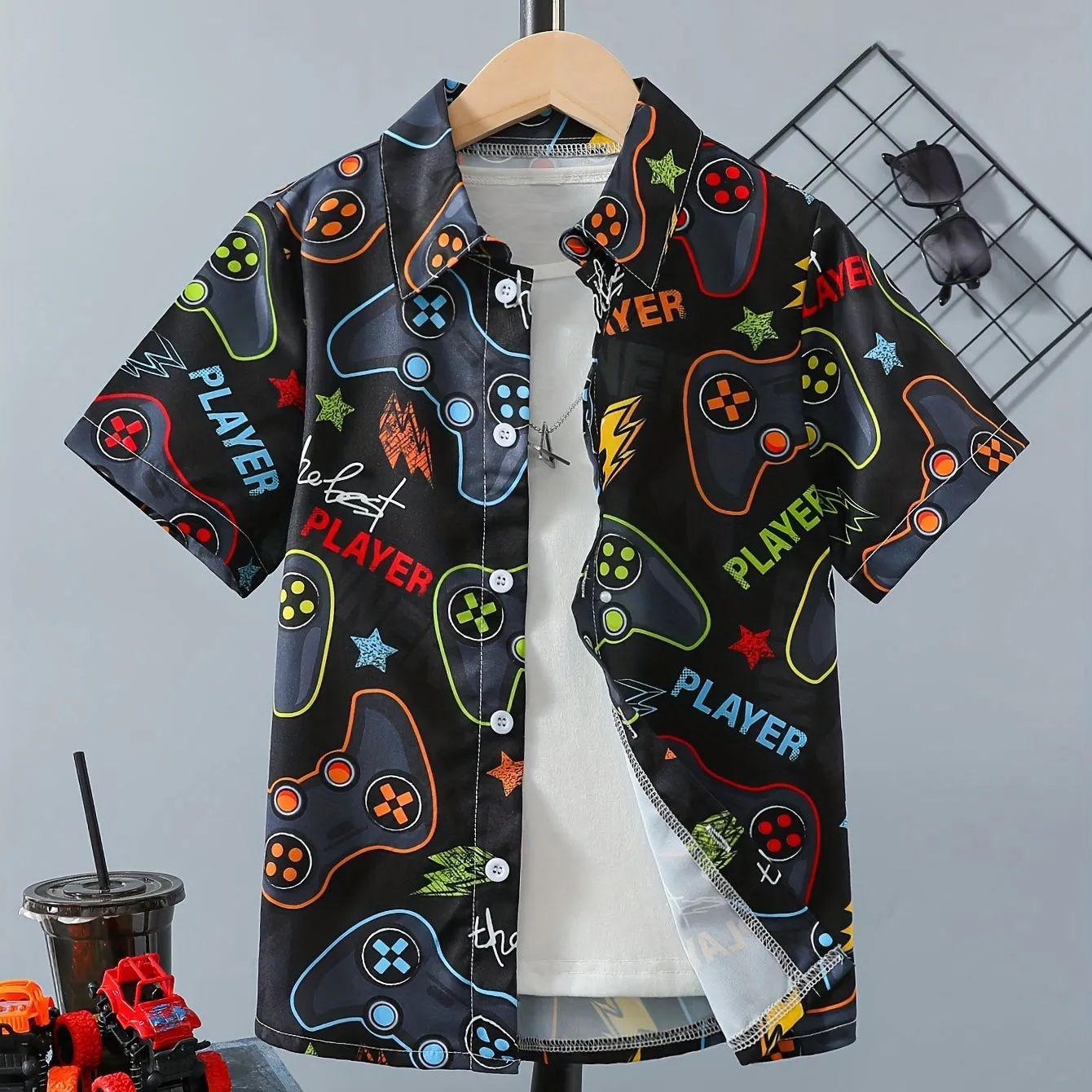 Children's Clothing Boy Gamepad Pattern Trendy T-Shirt Kids Clothes Casual Tee Short Sleeve Turndown Collar Creative Summer Tops
Children's Clothing Boy Gamepad Pattern Trendy T-Shirt Kids Clothes Casual Tee Short Sleeve Turndown Collar Creative Summer Tops