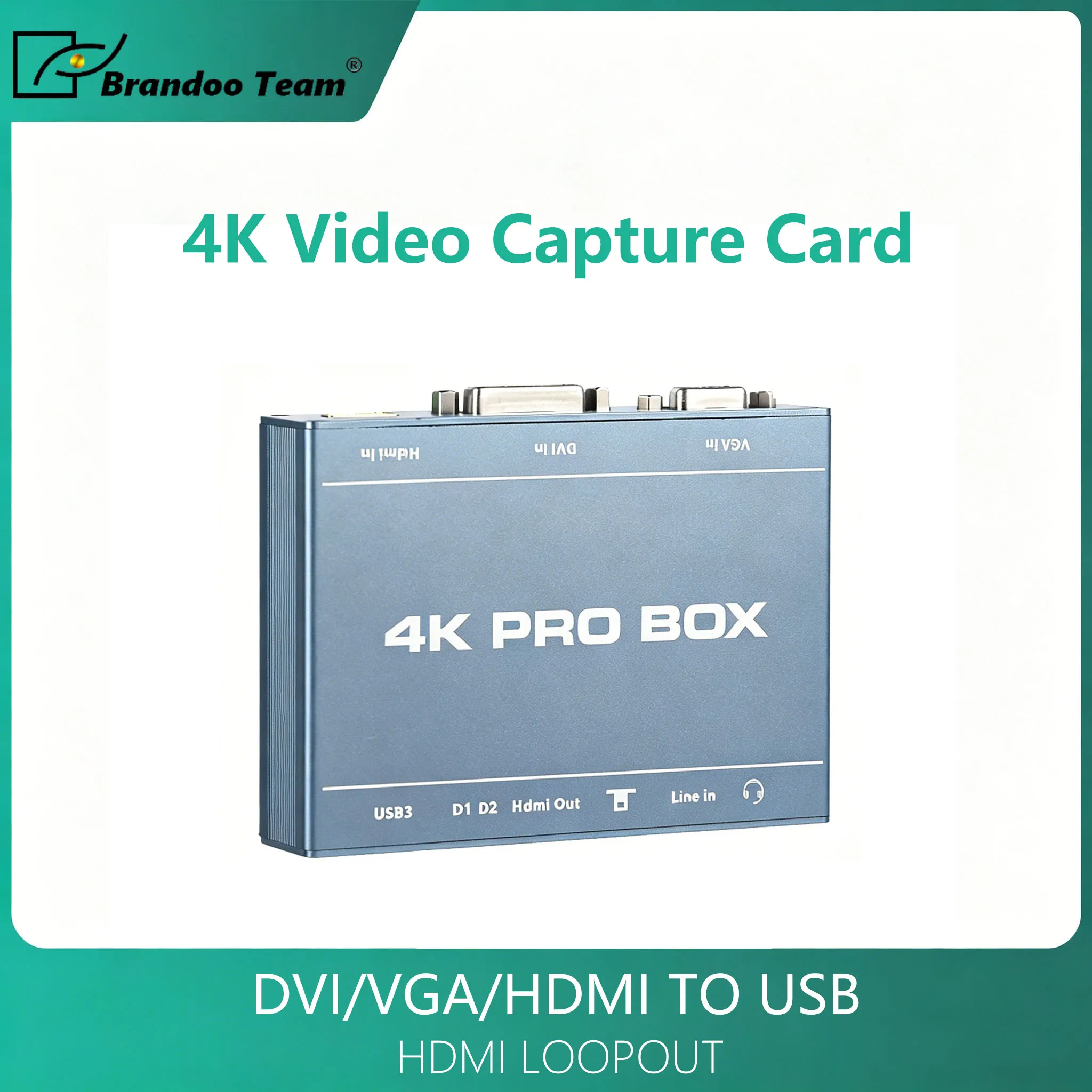DVI HDMI VGA to USB3.0 4K PRO BOX Capture Card HD video capture device HDMI loop out 1080P 60fps output plug and play HD AV
DVI HDMI VGA to USB3.0 4K PRO BOX Capture Card HD video capture device HDMI loop out 1080P 60fps output plug and play HD AV