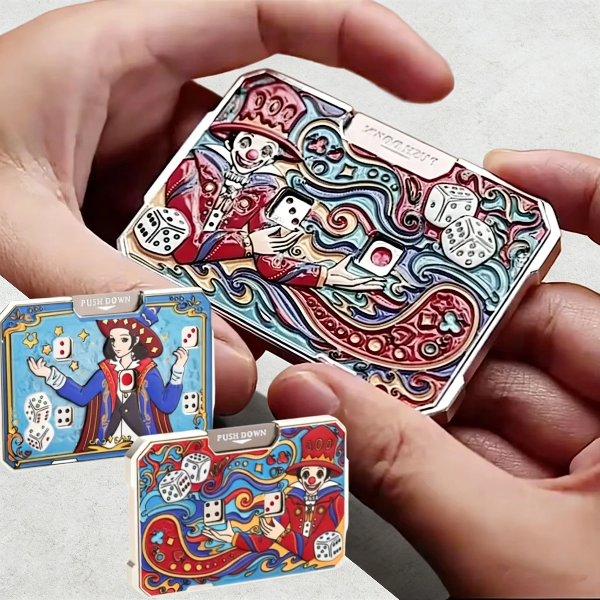 Металлическая карточная игра Lucky Dice, EDC игрушка, декомпрессионная игрушка под давлением для мальчиков, портативный гироскоп на кончиках пальцев, подарок на день рождения, карманная версия
Металлическая карточная игра Lucky Dice, EDC игрушка, декомпрессионная игрушка под давлением для мальчиков, портативный гироскоп на кончиках пальцев, подарок на день рождения, карманная версия