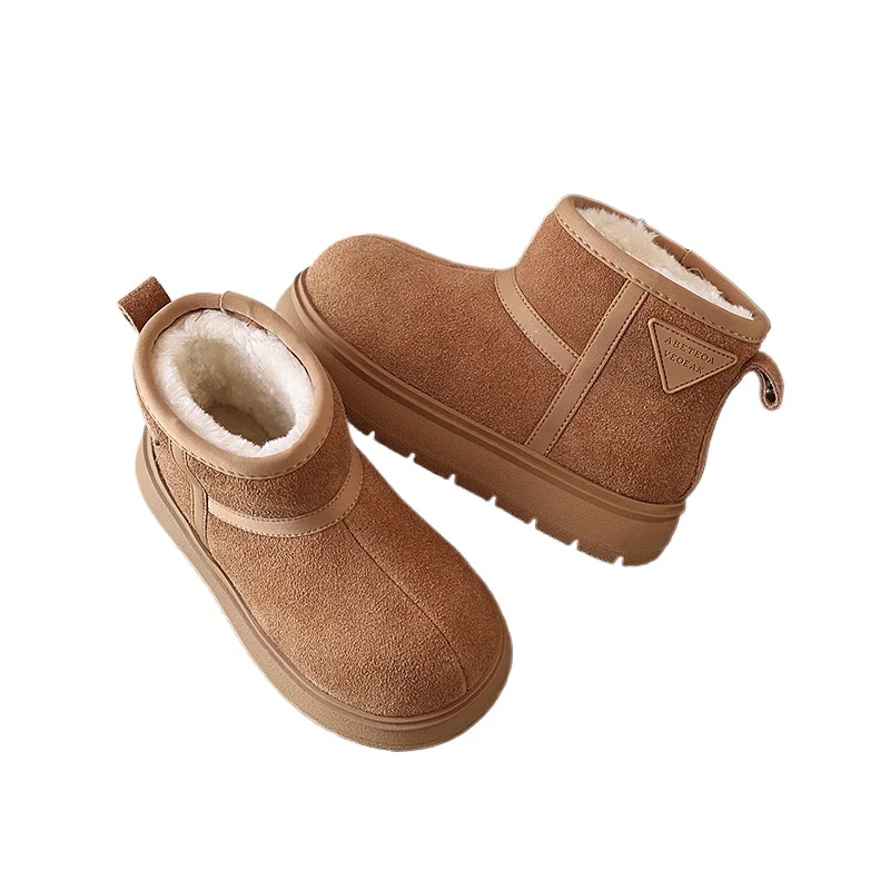 Winter Children Boys Girls Versatile Genuine Leather Thickened Plush Warm Non-slip Snow Boots Kids Toddler Outdoor Cotton Shoes
Winter Children Boys Girls Versatile Genuine Leather Thickened Plush Warm Non-slip Snow Boots Kids Toddler Outdoor Cotton Shoes