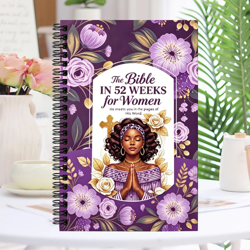 52-Week Bible Study Planner for Women, Spiral Bound Notebook, Purple Floral Faith Journal, Graduation / Mother's Day Gift
52-Week Bible Study Planner for Women, Spiral Bound Notebook, Purple Floral Faith Journal, Graduation / Mother's Day Gift