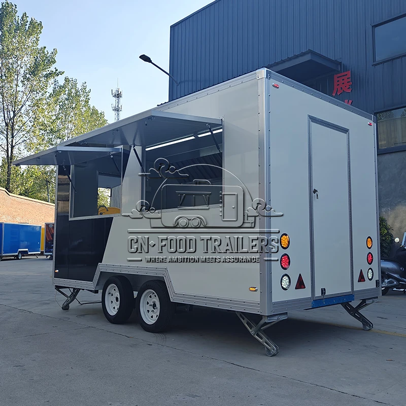 CN Food Trailer Stainless Steel Snack Trailer with Griddle Coffee Machine and Window Fully Equipped Mobile Kitchen CE
CN Food Trailer Stainless Steel Snack Trailer with Griddle Coffee Machine and Window Fully Equipped Mobile Kitchen CE