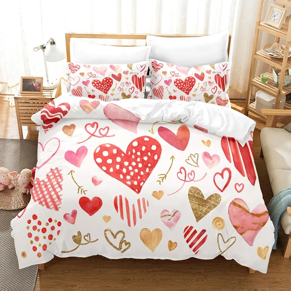 Bedding Set Pink Love Heart Duvet Cover Boys Fashion Quilt Cover Girls Room Cute Sweets Bedding King/Queen Duvet Cover Set
Bedding Set Pink Love Heart Duvet Cover Boys Fashion Quilt Cover Girls Room Cute Sweets Bedding King/Queen Duvet Cover Set