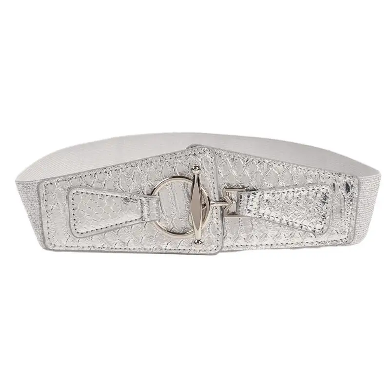 652F Ladies Metallic Faux Leather Wide Waist Belt Vintage Elegant Elastic Waistband for Women Dress Shirt Wide Waist Corset
652F Ladies Metallic Faux Leather Wide Waist Belt Vintage Elegant Elastic Waistband for Women Dress Shirt Wide Waist Corset