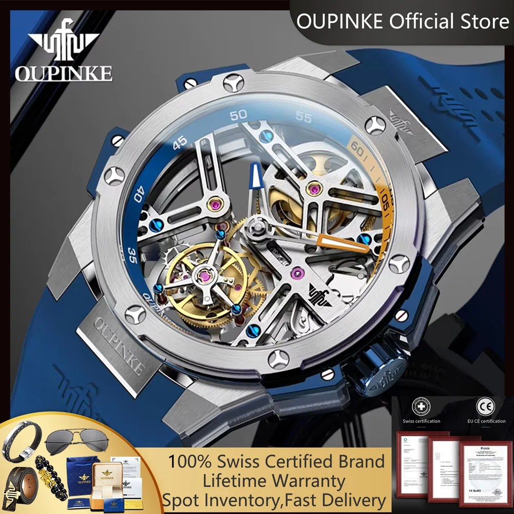 OUPINKE 8003, настоящий турбийон, автоматические механические мужские часы, сапфировое зеркало, силиконовый ремешок, роскошные мужские наручные часы лучшего бренда
OUPINKE 8003, настоящий турбийон, автоматические механические мужские часы, сапфировое зеркало, силиконовый ремешок, роскошные мужские наручные часы лучшего бренда