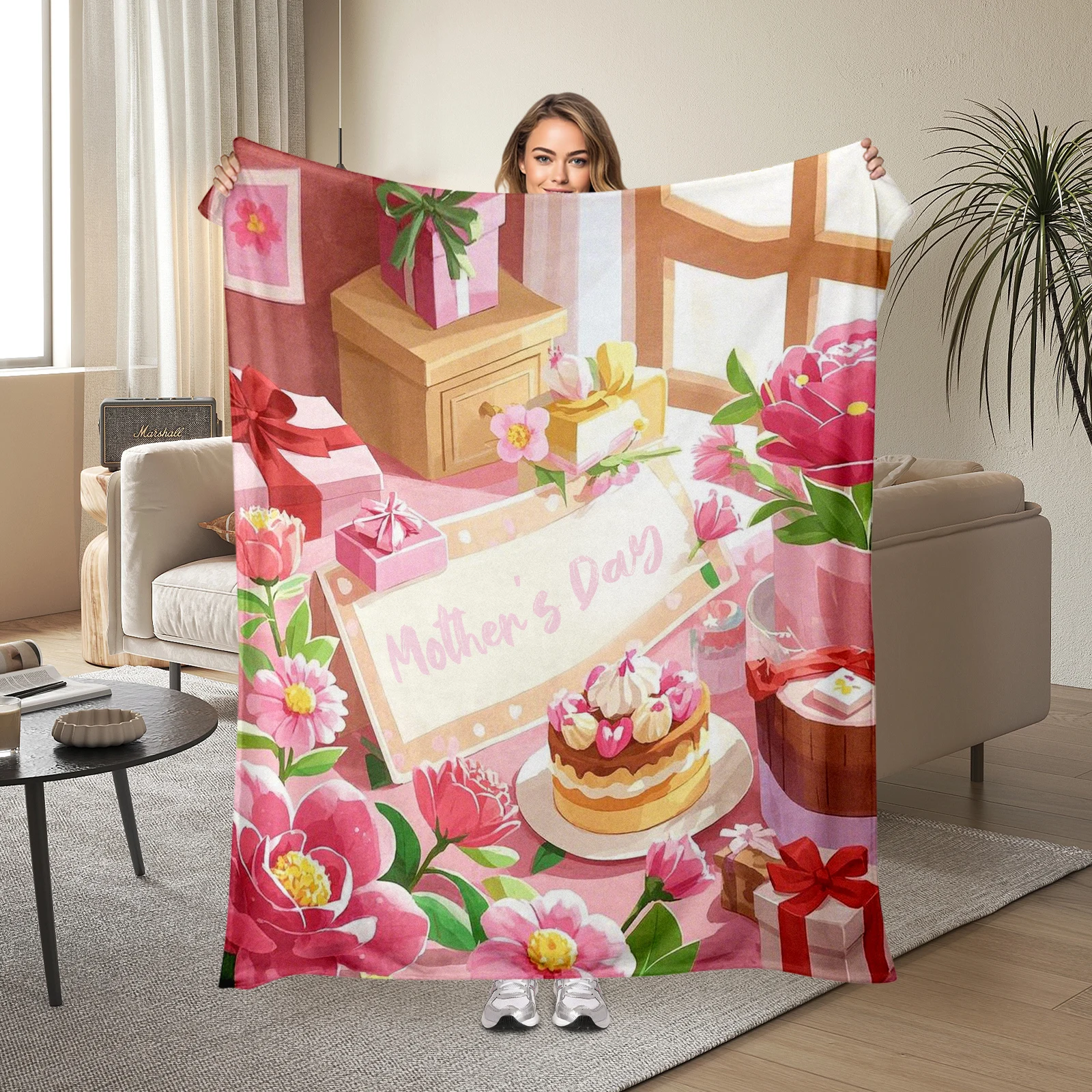 Celebrate Mother'S Day With Flannel Blanket Featuring Cute Cartoon Flower Cake, High-Quality Material, Thoughtful Gift For Mom.
Celebrate Mother'S Day With Flannel Blanket Featuring Cute Cartoon Flower Cake, High-Quality Material, Thoughtful Gift For Mom.