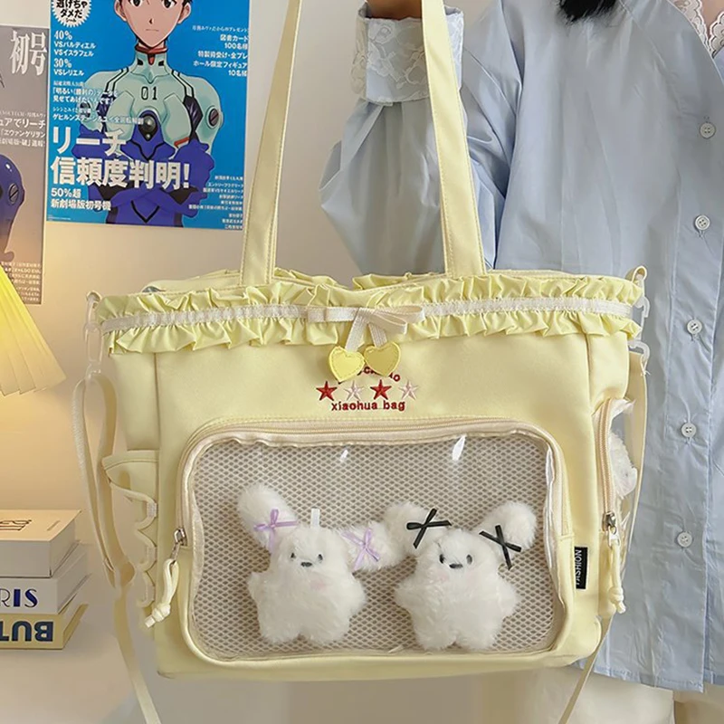 Richme Lolita Women Ita Bags Solid Nylon Large Capacity DIY Anime Badge Tote Bolso Mujer Dopamine Ruched Crossbody Shoulder Bag
Richme Lolita Women Ita Bags Solid Nylon Large Capacity DIY Anime Badge Tote Bolso Mujer Dopamine Ruched Crossbody Shoulder Bag
