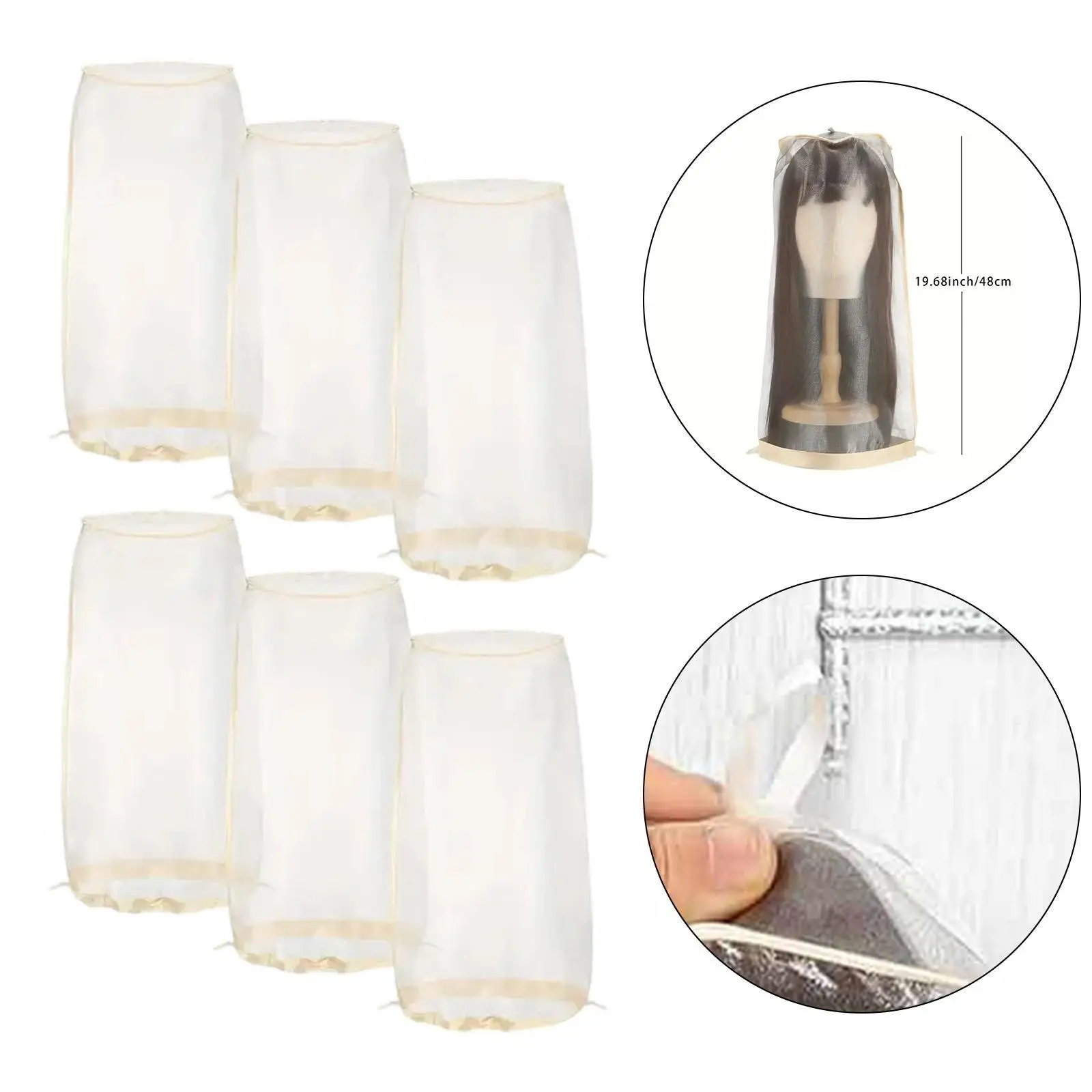6 Pieces Wig Storage Bag Dustproof Portable Lightweight Hair Extension Storage Bag for Transportation Home Daily Traveling Salon
6 Pieces Wig Storage Bag Dustproof Portable Lightweight Hair Extension Storage Bag for Transportation Home Daily Traveling Salon