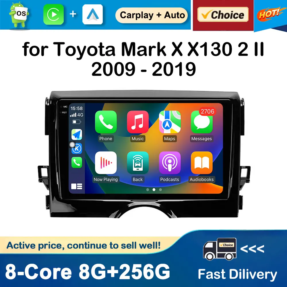 9 inch GPS Navigation for Toyota Mark X X130 2 II 2009 - 2019 Android Auto Car Radio Multimedia Player Bluetooth WiFi DSP Stereo
9 inch GPS Navigation for Toyota Mark X X130 2 II 2009 - 2019 Android Auto Car Radio Multimedia Player Bluetooth WiFi DSP Stereo