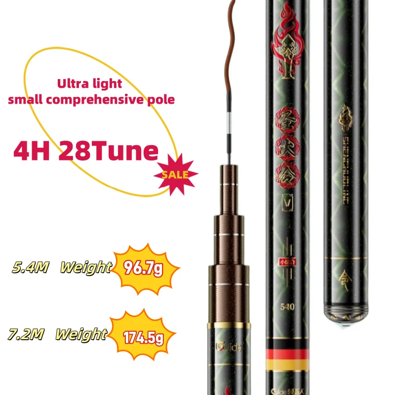 28 Tune Ultralight Superhard Small Comprehensive Pole 4H Telescopic Carp Rod 46T High Carbon Reservoir Pond Stream Fishing Rod
28 Tune Ultralight Superhard Small Comprehensive Pole 4H Telescopic Carp Rod 46T High Carbon Reservoir Pond Stream Fishing Rod