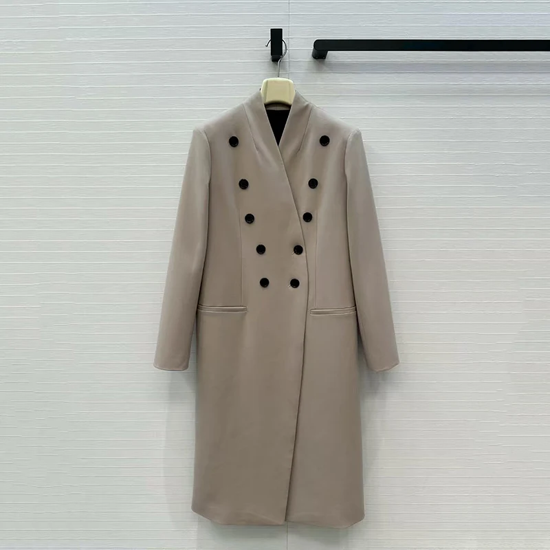 Women's trench coat New autumn 2025 double breasted slim fit V-neck long sleeved top wool blend long Women's windbreaker jacket
Women's trench coat New autumn 2025 double breasted slim fit V-neck long sleeved top wool blend long Women's windbreaker jacket
