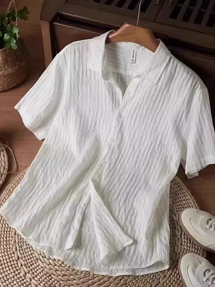 Loose Fit Bubble Short Sleeve Casual Shirt for Men Breathable Summer Fashion Textured Collar Lightweight Mens Shirt
Loose Fit Bubble Short Sleeve Casual Shirt for Men Breathable Summer Fashion Textured Collar Lightweight Mens Shirt